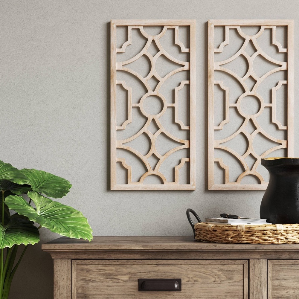 Elegant Tan Wall Decor Panels